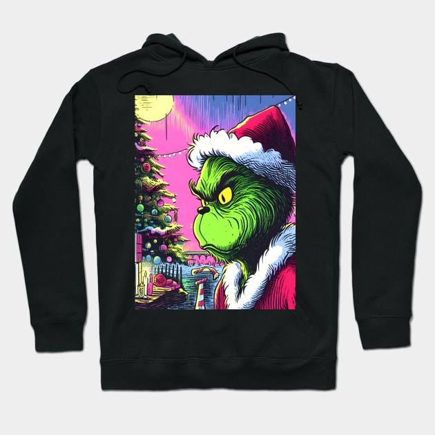 Whimsical Holidays: Grinch-Inspired Artwork and Festive Delights Hoodie by insaneLEDP